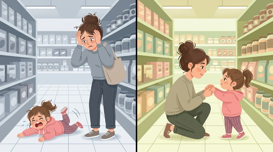 Before and after: a meltdown versus a calm connection