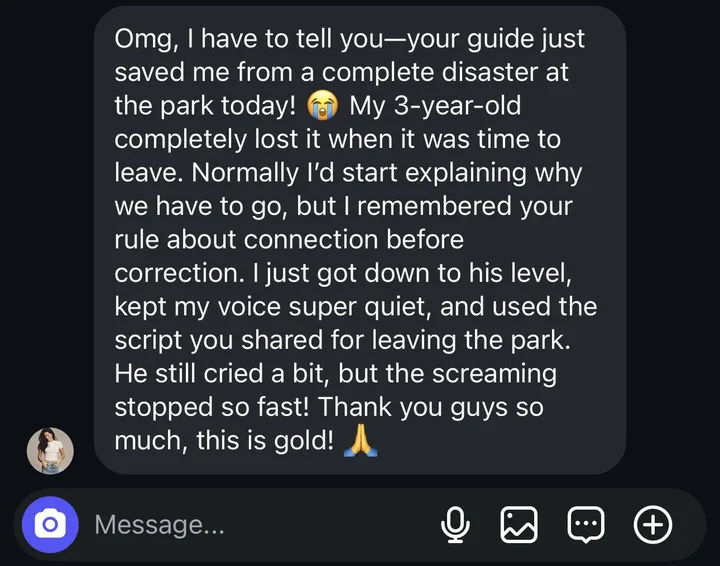 Instagram message: leaving the park with a 3-year-old